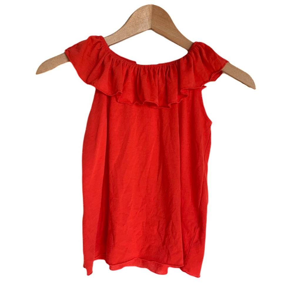 H&M ruffle on/off shoulder red top. Size 6-8